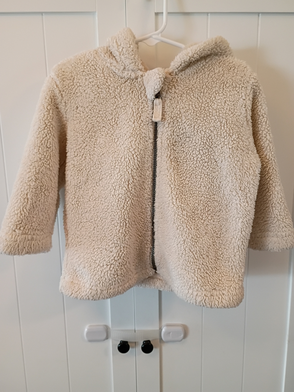 Hanna Andersson Cream Sherpa Hooded Zip Up Hoodie